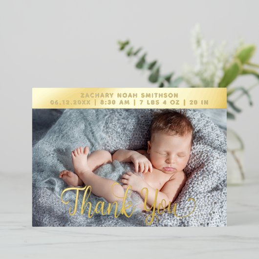 Verjaardagskaart voor geboorteaankondiging op maat folie feestdagenkaart (Staand Voorkant)