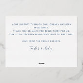 Verjaardagskaart voor geboorteaankondiging op maat folie feestdagenkaart (Achterkant)