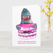 Verjaardagskaart voor haaien kaart (Gele Bloem)