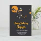 Verjaardagskaart voor heks en kat kaart (Staand voorkant)