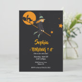 Verjaardagskaart voor heks en kat kaart (Staand voorkant)