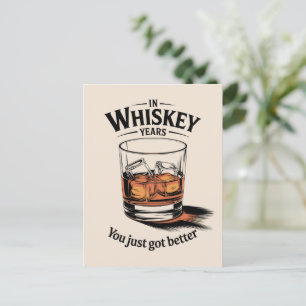 Verjaardagskaart voor hem met whiskey voor papa briefkaart