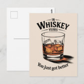Verjaardagskaart voor hem met whiskey voor papa  briefkaart (Voorkant / Achterkant)