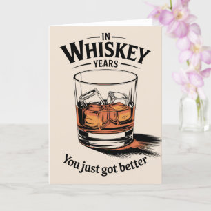 Verjaardagskaart voor hem met whiskey voor papa  kaart