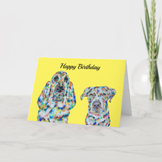 Verjaardagskaart voor Hound Dog en Labrador Kaart