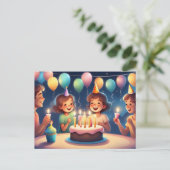 Verjaardagskaart voor je kleine meisje briefkaart (Staand voorkant)