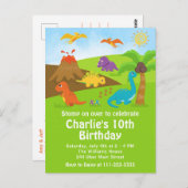 Verjaardagskaart voor jongensdinosaurussen briefkaart (Voorkant / Achterkant)