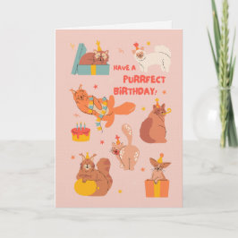 Verjaardagskaart voor katten feestdagen kaart