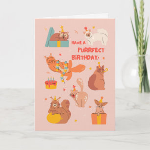 Verjaardagskaart voor katten feestdagen kaart