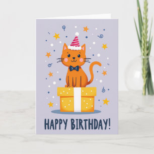 Verjaardagskaart voor katten kaart
