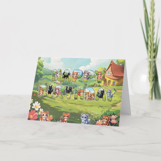 Verjaardagskaart voor kattenliefhebbers kaart (Voorkant)