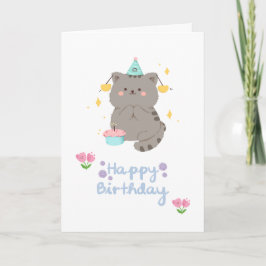 Verjaardagskaart voor kattenliefhebbers kaart