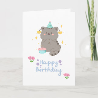 Verjaardagskaart voor kattenliefhebbers kaart