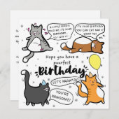 Verjaardagskaart voor kattenliefhebbers kaart (Voorkant / Achterkant)