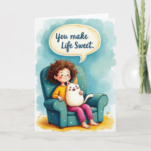 Verjaardagskaart voor kind met kat kaart