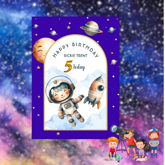 Verjaardagskaart voor kinderen 'Buiten deze wereld Kaart