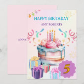 Verjaardagskaart voor kinderen Heerlijk Kaart (Voorkant / Achterkant)