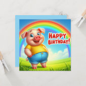 Verjaardagskaart voor kinderen kaart (Voorkant / Achterkant in situ)