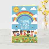 Verjaardagskaart voor Kinderen Kaart (Gele Bloem)