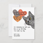 Verjaardagskaart voor kinderen met kat tekening be bedankkaart (Voorkant)