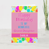 Verjaardagskaart voor kleindochter feestdagen kaart (Voorkant)