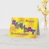 Verjaardagskaart voor kleindochter met bloementeks kaart (Gele Bloem)