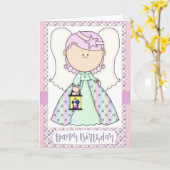 Verjaardagskaart voor kleine engel kaart (Gele Bloem)