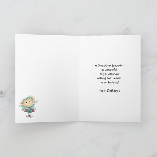 Verjaardagskaart voor kleinkinderen met schattig k kaart (Binnen)