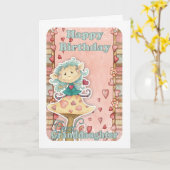 Verjaardagskaart voor kleinkinderen met schattig k kaart (Gele Bloem)