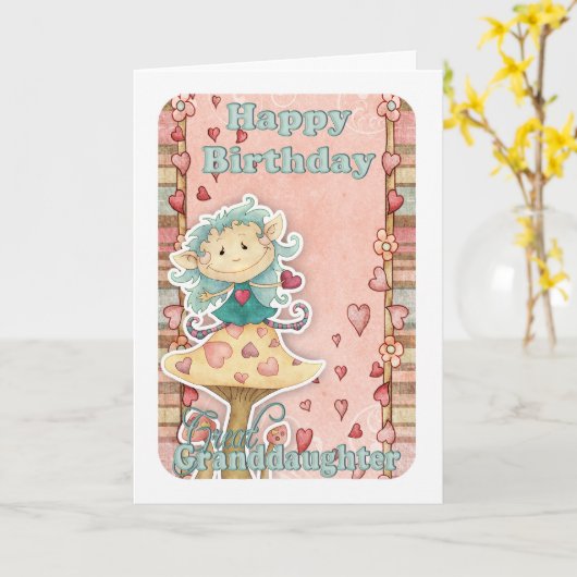 Verjaardagskaart voor kleinkinderen met schattig k kaart (Gele Bloem)