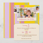 verjaardagskaart voor kleurrijke kinderen kaart (Voorkant / Achterkant)