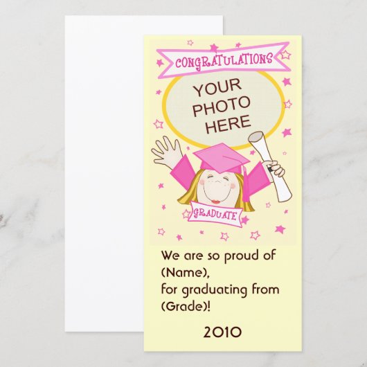 Verjaardagskaart voor kleuterschool / peuterspeelz aankondiging (Voorkant / Achterkant)