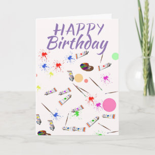 Verjaardagskaart voor kunstenaars kaart