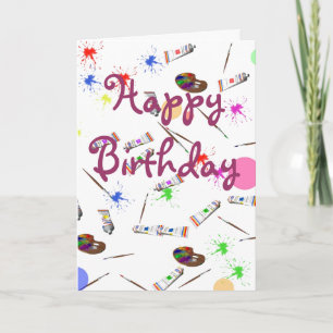 Verjaardagskaart voor kunstenaars kaart