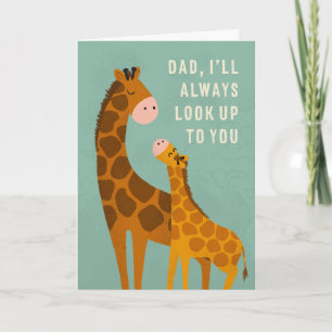 Verjaardagskaart voor lange giraffe papa Vaderdag Kaart