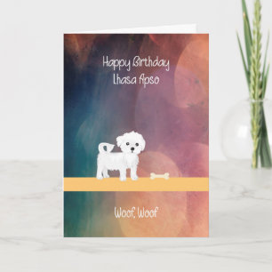 Verjaardagskaart voor Lhasa Apso-hond Kaart