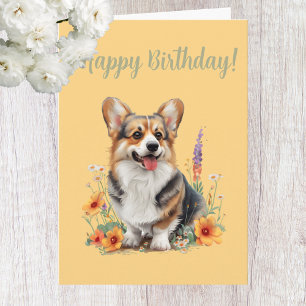 Verjaardagskaart voor liefhebbers van cute Corgi h Kaart