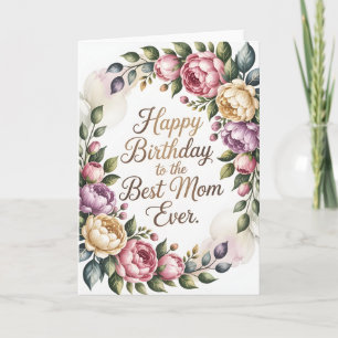Verjaardagskaart voor mama – Elegante bloemenschil Kaart