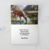 Verjaardagskaart voor mannen met herten in het wil kaart (Binnen)