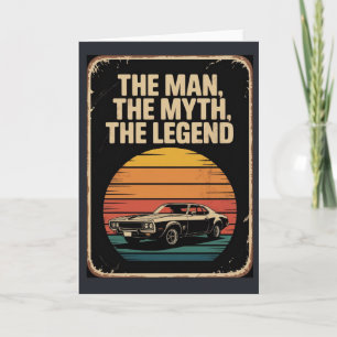 Verjaardagskaart voor mannen met vintage retro leg kaart