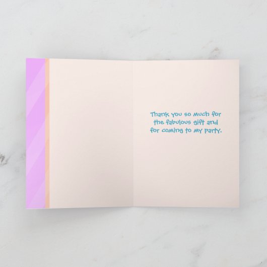 Verjaardagskaart voor meisjes bedankt voor het fee (Binnen)