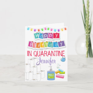 Verjaardagskaart voor meisjes in quarantaine kaart