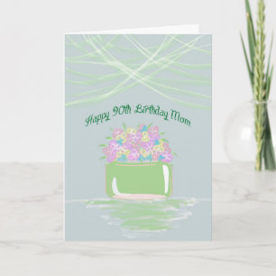 Verjaardagskaart voor Moeder 90 jaar met Pastelkle Kaart