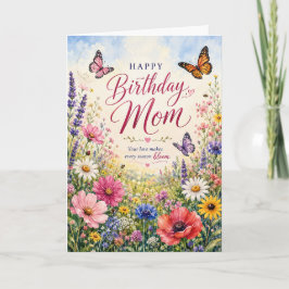 Verjaardagskaart voor Moeder met Wilde Bloemenweid Kaart
