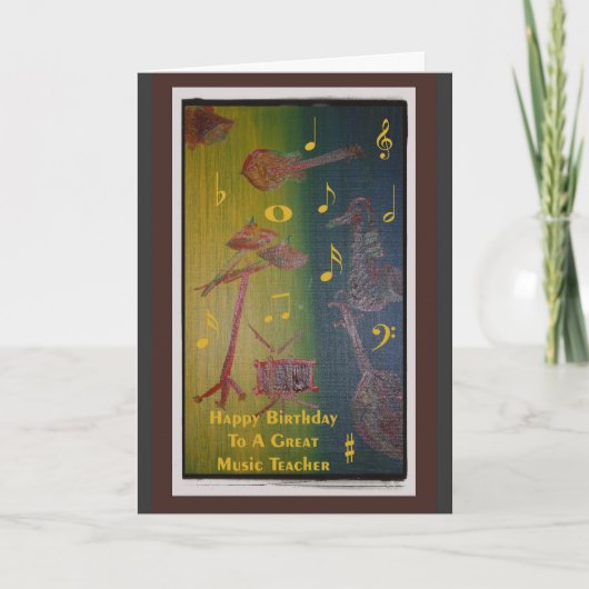 Verjaardagskaart voor muziekleraar kaart (Voorkant)