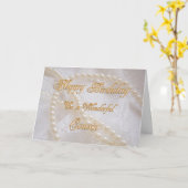 Verjaardagskaart voor neef met parels kaart (Gele Bloem)