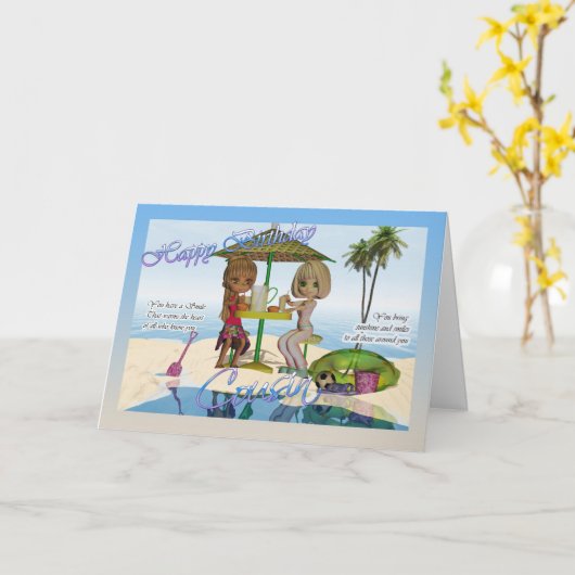 Verjaardagskaart voor neef, Moonies Cutie Pie Beac Kaart (Gele Bloem)