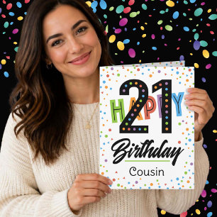 Verjaardagskaart voor neef/neefje 21 jaar kaart
