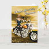 Verjaardagskaart voor neefje met motor kaart (Gele Bloem)