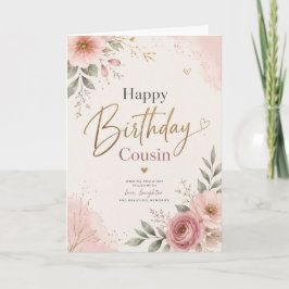 Verjaardagskaart voor nichtje met elegante bloemen kaart